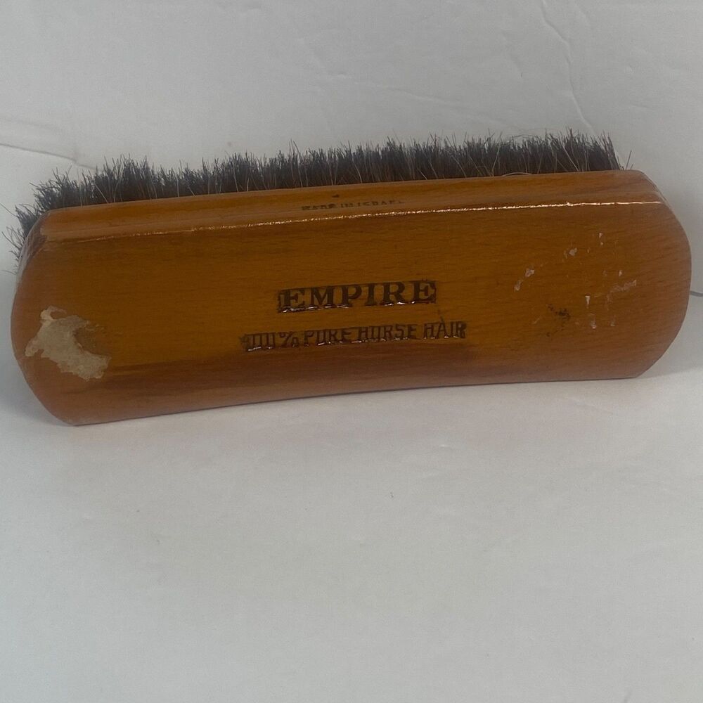 Empire 100% Pure Horse Hair Shoe Shine Brush Made In Israel Vintage Wooden